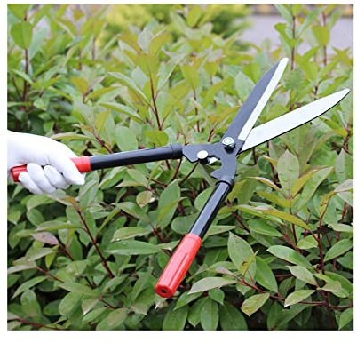 TONZN Hedge Shears, Blades Sturdy Aluminum Handle Manual Hedge Shears For Border Trimming Boxwood Ornamental Grass