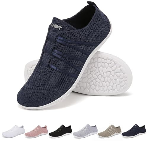 Merdoo Barefoot Shoes Femme Homme Semelle Zéro Drop Chaussures Pieds Nus Ete Respirantes Fitness Sneakers Confort Chaussures de Marche Basket Trail Chaussures Minimalistes Unisexe Bleu 42EU