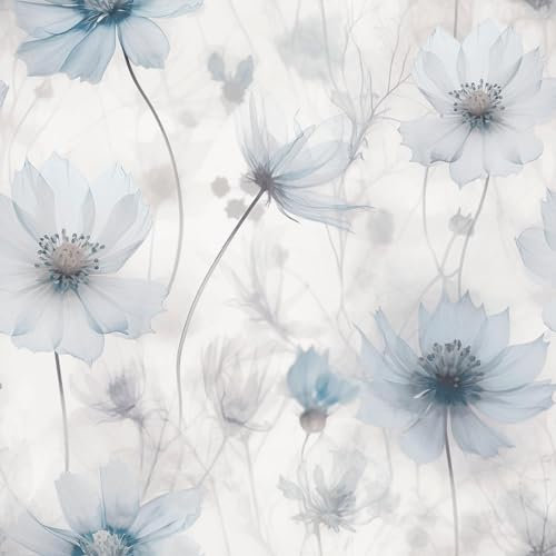 Muriva Lissa Flowers Subtle Matte Tone Floral Themed Romantic Wallpaper for Living Room, Hallway, Feature Walls - Blue 215502