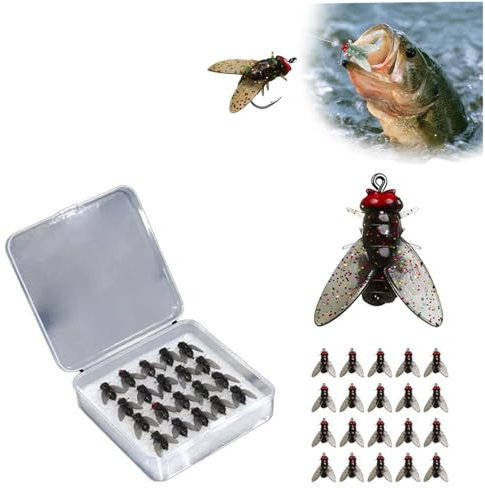 LIUZHIPENG Bionic Fliegenfischköder, 20 Stück, bionischer Fliegenfischköder, kleiner Fliegenhaken, Fliegenfischköder, Trockenfliegen, Barsch, Fliegenfischköder, weicher Köder, fügen Sie Fischlockstoff