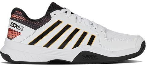 K-Swiss Men's Court Express Pickleball Shoe, White/Dubarry/Daffodil, 10.5 M