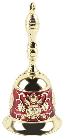 Handglocke Metall für Weihnachten, Schule, Kirche, Hotel und Hochzeitsservice - Mehrzweck Service Glocke (Reddish Gold)