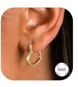 Adramata Boucles d'Oreilles Femme Argent 925 Boucles d'Oreilles Créoles en Forme de Cœur Creoles Plaquées Or 14K Boucles d'Oreilles Pendantes Fantaisie Boucles d'Oreilles Femme Or Argent Cadeau Femme