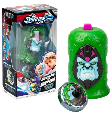 Bizak Spinner Mad 2 Shake 62006323-4 Toupie individuelle avec mécanisme avancé, Jouet de Combat pour garçons et Filles à partir de 5 Ans, 6 Styles différents à Collectionner