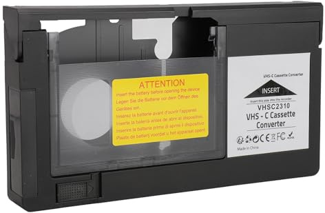 Xiuganpo Adattatore a Cassetta VHS-C Motorizzato varietà di Nastri S-VHS-C e S-VHS, Adattatore Motorizzato, Gioca a Vecchi Ricordi sul Giocatore Standard, Manipola Semplice con Batteria AA