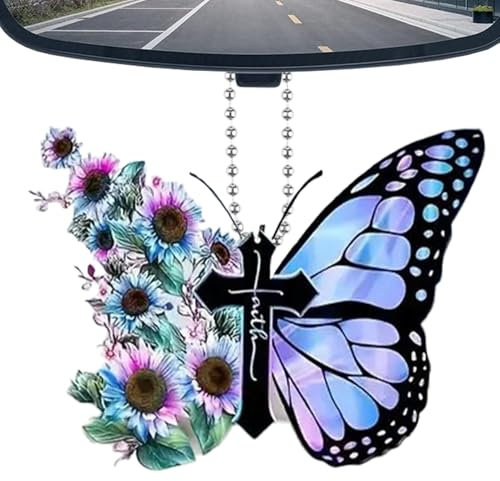 Ornements de Papillon pour Arbre, Papillon cristallin,Butterfly en Verre Arc-en-| 2D Paillette Arc-en-Pendant Animal Volant pour la fenêtre de la Porte de la Maison