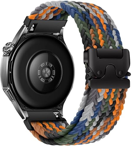 XMUXI Geflochtenes Armband Kompatibel mit Garmi Venu 3 2/Vivoactive 4/Forerunner 265/255 Schnellverschluss Armband für Huawei Watch GT6/GT5/GT4/GT3 46mm 22mm Nylon Uhrenarmband (Camouflage Bunt)