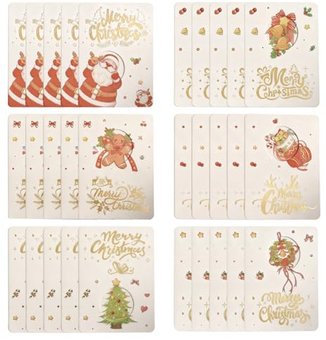 OIXYEY 30 Pièces Joyeux Noël Cartes De Vœux, Carte Noel Pour Noël Nouvel An Cadeau, Joyeux Christmas Cards Postales Pour Parents Amis Collègues Voisins Professeur(B)