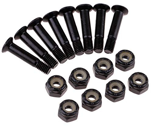 KBOLAE Befestigungsschrauben für Skateboard, Longboard, Schrauben, Muttern, Hardware-Set, 25 mm, Schwarz, 8 Stück