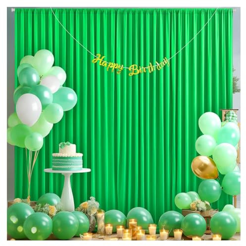 Toile de Fond pour Mariage Silky Wrinkle-Effect Backdrop Curtains Wedding Photography & Event Decor, Soft Drapes(Green,150x214cm(5x7FT))