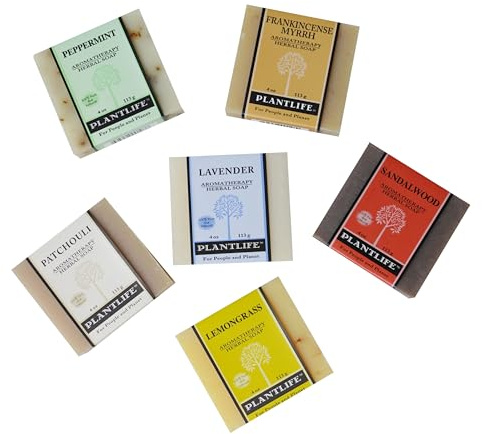 Plantlife Top 6 Herbal Bar Soaps - Moisturizing and Soothing Soap for Your Skin - Hand Crafted Using Plant-Based Ingredients - Made in California 4oz Bar