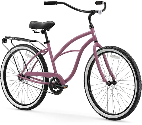 sixthreezero Around The Block Women's Beach Cruiser Bike, Hybrid Bicycle with Rear Rack