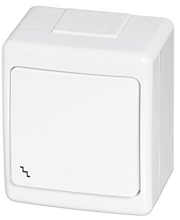 Aufputz Wechsel-Schalter weiß IP44 selbstdichtend für den Außenbereich