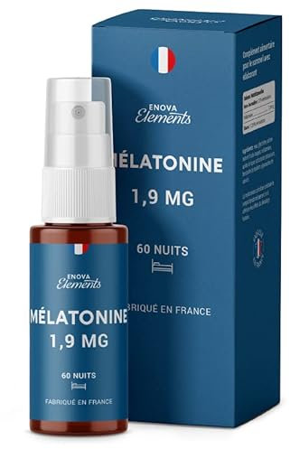 MÉLATONINE 1,9MG SPRAY | Endormissement, Sommeil, Jetlag | Complement Alimentaire pour Dormir 100% Naturel | 60 nuits de Sommeil | Goût Fruits Rouges | Fabriqué en France