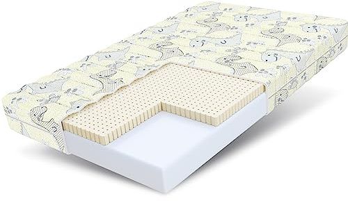 FDM Dream Matratze 90x180 cm Kaltschaum Kindermatratze Höhe 11 cm Härtegrad H2 H3 Öko-Tex Allergikergeeignet Bezug Waschbar Latex Matratzenbezug Dino