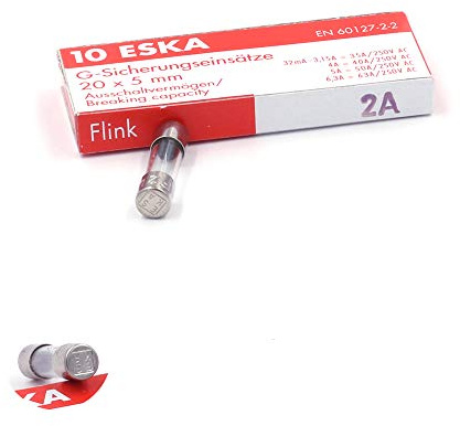 Snabbsäkring (F) i glas 2A/250VAC 5 x 20 mm (10 säkringar)