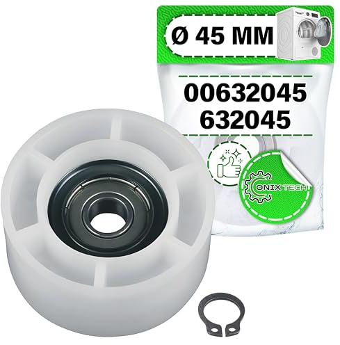 Rodillo Tensor de Correa de la Secadora con Código Original 00632045 632045 para Bosch para Balay para Constructa para Gaggenau para Neff para Siemens - Garantía de 5 Años - ONIX TECH