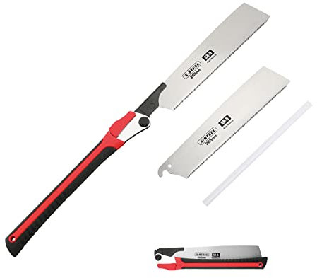 Sega a mano pieghevole tiro giapponese per la lavorazione del legno coda di raso Sega a denti fini con lama in acciaio SK-5 da 10,4 pollici (265 mm) per la lavorazione del legno