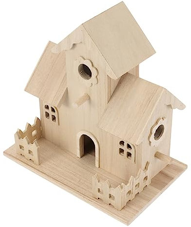 BEBEMOKO Holz Vogelhaus Zum Aufhängen Für Garten Vögel Nistkasten Natürliche Dekoration Vogelnest Für Kleine Vögel Sicheren Zum Brüten