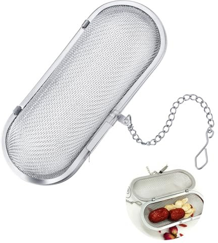 Gewürzei, Teesieb Kräutersieb Gewürze und Kräuter Feinmaschiger Teefilter mit Kette Gewürzsieb zum Mitkochen Kräutersieb Langlebig Teesieb Gewürzsäckchen für Losen Tee