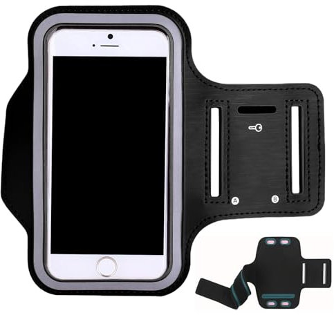 Porta Teléfono de Brazo para Correr | Cinturón de Brazo Impermeable y Ligero con Ranura para Llaves - Bolsa de Almacenamiento Ligera Antigolpes con Ranura para Llaves Accesorios Deportivos para Sender
