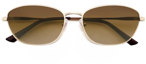 SOJOS Occhiali da Sole Retro Ovali Polarizzati da Donna e Uomo Anni 90 Stile Vintage Metallo Protezione UV400 Occhiali da Sole SJ1245, m