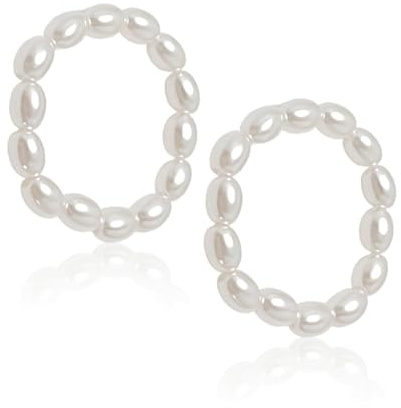 Lot de 2 bagues en perles, pour femme, anti-stress, anxiety, avec perles de qualité supérieure, élastiques, anti-stress, étanches, design élégant pour un usage quotidien, parfait pour le bureau et les