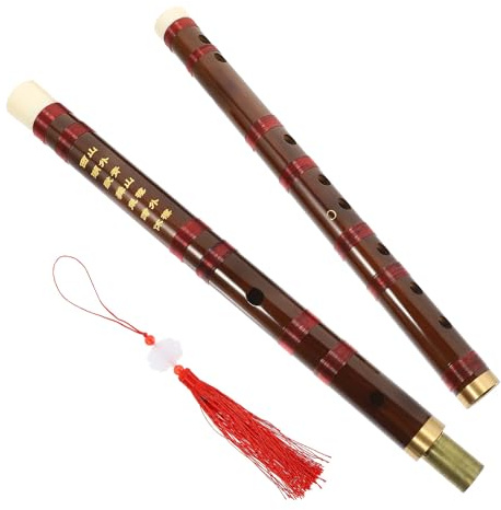 Toyvian Flauta de Bambú Tradicional C Afinación en Do para Principiantes, Instrumento Musical Portátil para Estudiantes, Flauta China Introductoria de Estilo Antiguo Segura y Pulida