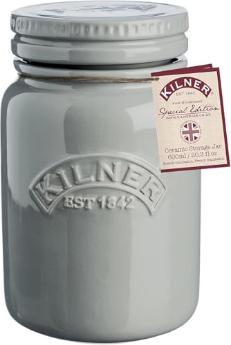 Kilner 0.6 Litre Morning Mist Push Top Stoneware Storage Jar