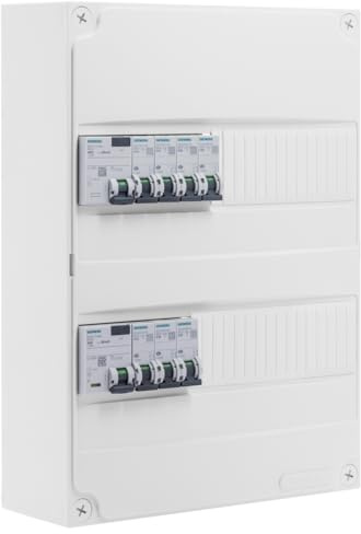 Tableau électrique pré-équipé 2 rangées 26 modules 7 disjoncteurs 2 interrupteurs différentiels