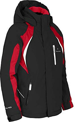 Bergson Jens | Kinder Skijacke, perfekt für Junge Wintersportler, Black/Chinese red [9014], 176 - Kinder