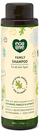 ecoLove Sulfate-Free Cucumber Shampoo for All Hair Types, 17.6 oz