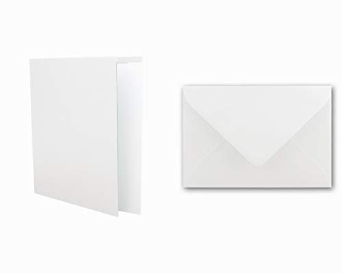 Einladungskarten inklusive Briefumschläge & Einlegeblätter - 25er-Set - Blanko Klapp-Karten weiß - bedruckbare Doppel-Karten in DIN B6 Format - speziell zum Selbstgestalten & Kreieren