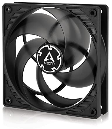 ARCTIC P12 PWM - Ventilador PC 120mm, Fan 120mm, Ventilador de Caja para CPU con PWM, Motor Muy Silencioso, Computadora, 200–1800 rpm (0 rpm <5%) - Negro/Transparente