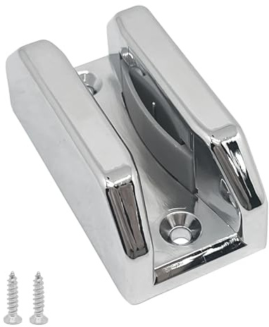 1 blocco anti-collisione per porte scorrevoli della doccia, 60 mm di larghezza, blocco laterale in vetro senza cornice, con viti, per porta in vetro da 8 mm (tipo: smussato-argento)