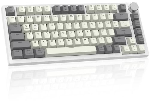 LexonElec x Attack Shark K85 Magnetic Switch Mechanische Tastatur, Rapid-Trigger, Cloud Driver, LIGHTSYNC RGB-Backlit, QWERTY TKL 82 Tasten Wired Gasket 75% Gaming Tastatur mit Knopf für Win/Mac-Grau