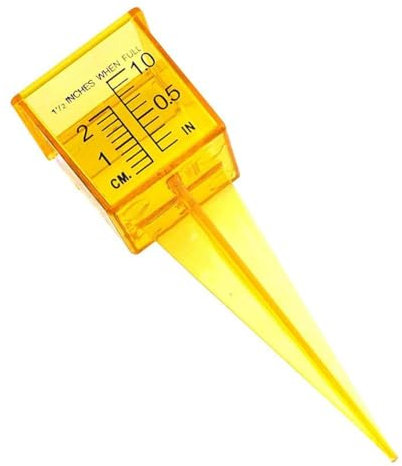 Pessrrtewg Jauge de pluie, jauge d'arrosage de 3,8 cm avec large ouverture, jauge d'eau de jardin réutilisable, outil de mesure extérieur, pelouse jaune vif