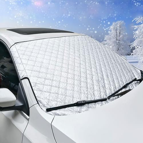 LAINIKE Frontscheibenabdeckung Windschutzscheibenabdeckung Scheibenabdeckung Auto 150 x 100cm Auto Frostabdeckung Sonnenschutz Winter Faltbar Windschutzscheiben Abdeckung