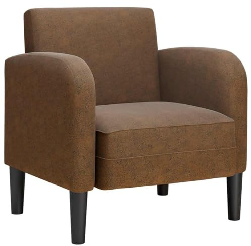 vidaXL Sillón con reposabrazos marrón 54 cm Cuero sintética, sofá Individual, sofá cómodo, sillón de televisión, sofá, Asientos de sofá