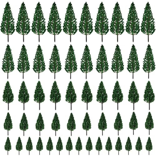 YIMINI 55 Piezas Árboles de Tren Árbol, Árboles de Arquitectura, Árboles Modelos, Árboles en Miniatura, Arboles Maqueta, Árboles de Tren, Diorama de Paisaje de Ferrocarril, para DIY Paisaje