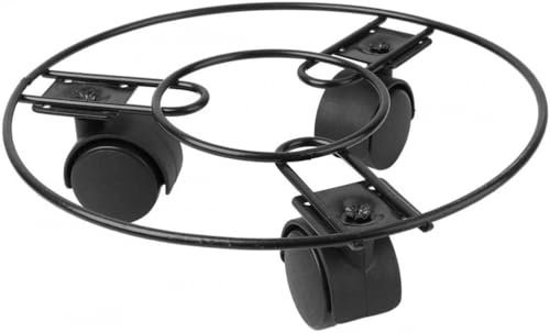 Carro para plantas con ruedas de hierro redondo salvamanteles de 22 cm, soporte para macetas, maceta, soporte para flores, ayuda de transporte, interior y exterior, jardín, oficina en casa