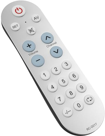 Upgraded Big Buttons Universal TV Remote Control with Learning Function, Replaces All Infrared Remotes for TVs, DVD Players, Set-Top Boxes & More, Ergonomic Design, Easy to Use for Elderly