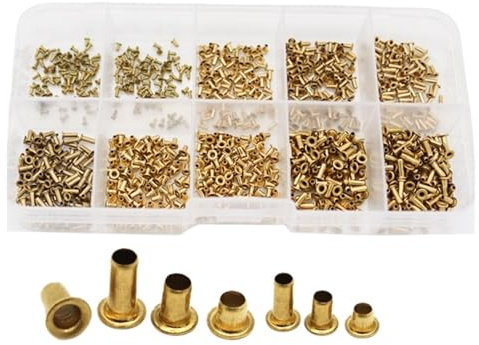 Kit di 1000 rivetti tubolari M0.9 M1.3 M1.5 M1.7, chiodi for circuiti stampati a doppia faccia, chiodi for PCB, dadi for rivetti cavi in ​​rame.