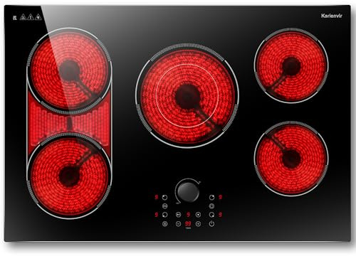Electric Cooktop 30 Inch, 5 Burner Stove Top Burner 8600W, Magnetic Knob,