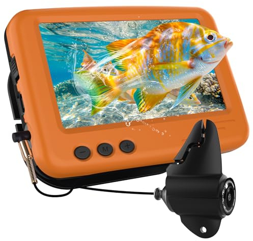 Cámara de pesca subacuática, buscador de peces portátil, batería de litio de 4000 mAh, cámara de visión nocturna LED infrarroja de gran angular, host IP68 impermeable, con pantalla IPS de 4.3 pulgadas