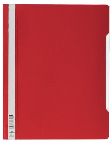 Durable Schnellhefter mit transparentem Deckel, überbreit, 50 Stück, rot, 257003