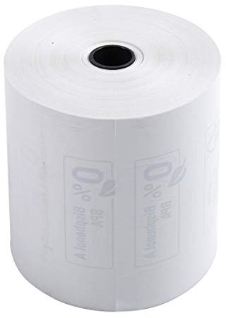 Exacompta 43816E 10er Pack Thermopapierrollen 1-lagig Breite: 80mm, Länge: 76m, Durchmesser Kern: 12mm 48g/m² rückseitig bedruckt für Kassen Kassenrolle