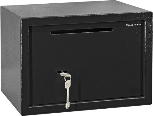 Genie Hand | Coffre Fort d'Armoire avec Serrure Mécanique de Dépôt pour la Maison – Serrure a Double Touches de Carte - Fente Anti-Pêche