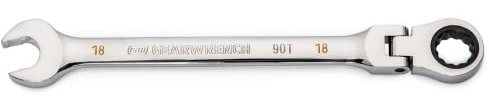 GEARWRENCH 18mm 4 Degree Swing Arch 12 Point Flex Head Ratcheting Combination Wrench - 86718