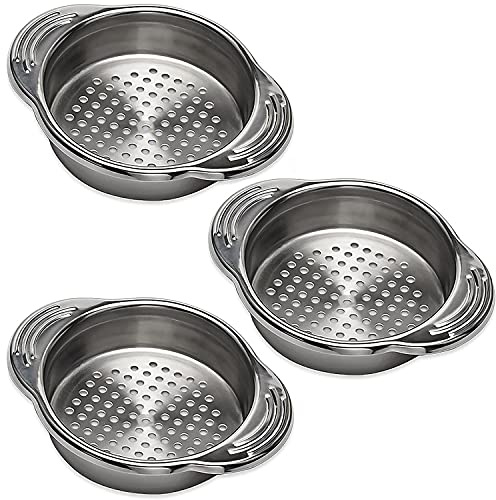 Dadamong 3-Pack Tuna Can Strainer, Stainless Steel Sieve Tuna Strainer Press Can Oil Squeezer Canning Colander for Regular-Size and Wide-Necked Tunas, Dishwasher Safe 4.53 x 3.23 x 1 inch